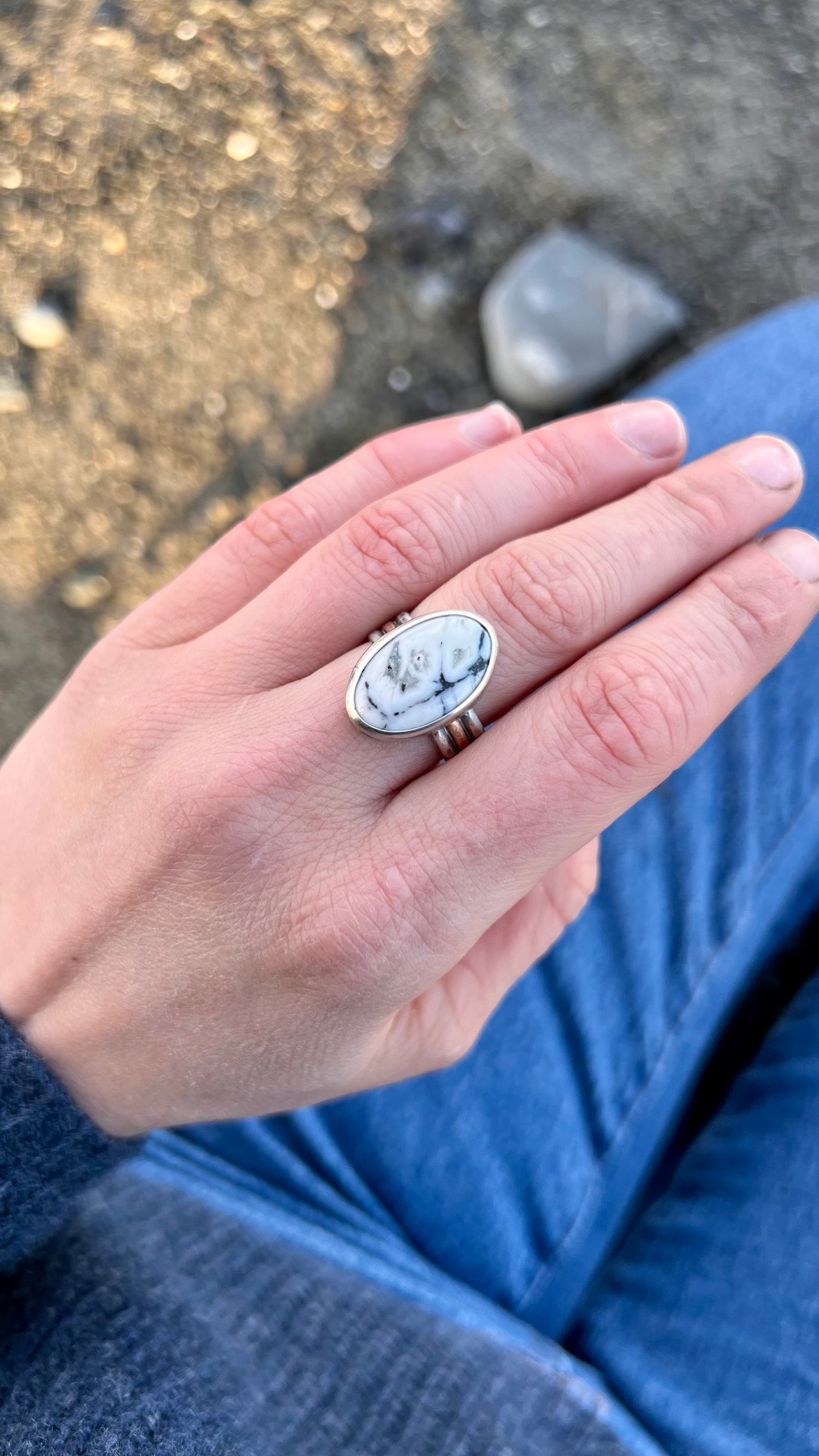 White Buffalo Statement Ring